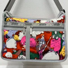 8827　LeSportsac レスポートサック　デラックスエブリデイ　ショルダーバッグ　ワンショルダー　肩がけ　斜めがけ　ナイロン　レディース　総柄　シルバー　ラメ　キラキラ