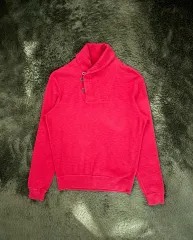 S ポロラルフローレン ショールカラー ボタンアップ ニット レッド