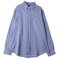 古着 ラルフローレン Ralph Lauren CUSTOM FIT ギンガムチェック 長袖 ボタンダウンチェックシャツ メンズL相当/eaa609670