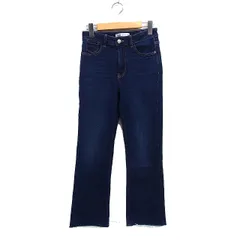 ザラ ZARA デニム ジーンズ ブーツカット 切りっぱなし 34 インディゴ 紺 /FT15