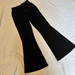 サルーア　Sallure 　 上質フレアパンツ 　ブラック 　美脚ベルボトム