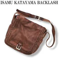 【本革】 イサムカタヤマ バックラッシュ ISAMU KATAYAMA BACKLASH 編み込みデザイン レザー ショルダーバッグ カバン 肩掛け 鞄 かばん ブラウン メンズのサムネイル