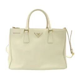 プラダ PRADA ガレリア ハンドバッグ ホワイト レザー ゴールド金具 2way 白 トートバッグ R801569