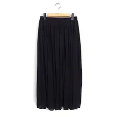 アズールバイマウジー AZUL by moussy プリーツスカート ロング 無地 シフォン M ブラック 黒 /FT29