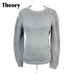 【美品】 Theory 長袖ニット コットンセーター S グレー 無地