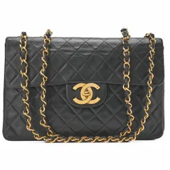 CHANEL シャネル  チェーンショルダーバッグ デカマトラッセ シングルフラップ 34cm ラムスキン   黒 （ゴールド金具） レディース バッグ レディース【中古】【送料無料】