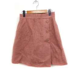 ジルバイジルスチュアート JILL by JILLSTUART 台形スカート ミニ ビジュー 無地 起毛 モヘヤ混 ウール M ピンク /FT6