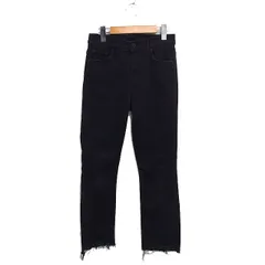 マザー mother ストレッチ スリム デニム ジーンズ 切りっぱなし 無地 27 ブラック 黒 /FT31