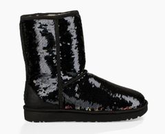 US7/24cm ◆ UGG W CLASSIC SHORT SEQUIN Classic Short Sequin Boots Sequin Sheepskin Shoes