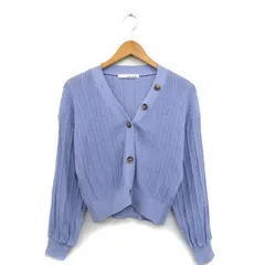 ミスティウーマン mysty woman ニット カーディガン Vネック 長袖 F パープル 紫 /KT4