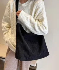 【４色】ショルダーバッグ コーデュロイ 大きめ A4対応 レディース★トートバッグ 肩掛け 斜めがけ 大容量 シンプル カジュアル 秋冬
