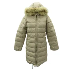 グリーンレーベルリラクシング ユナイテッドアローズ green label relaxing ダウンコート 40 ベージュ ファーフード付き ロング丈 3525-149-0479 /YS13 ■GY61