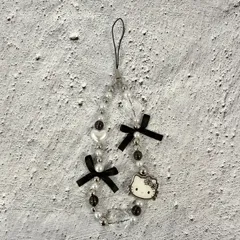 ハローキティ モノトーン ビーズストラップ 新品