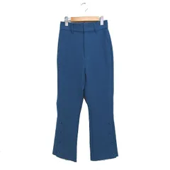 ハレ HARE ハイウエスト フレア パンツ 裾ボタン 無地 S ブルー 青 /FT15