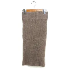 スナイデル SNIDEL ニット タイト スカート ひざ丈 リブ ウール混 カシミヤ混 ゆったり ストレッチ スリット F ベージュ /NT3