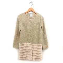 センスオブプレイス バイ アーバンリサーチ Sense of Place by Urban Research フェイクファー ループニット ノーカラー コート アウター ミドル 比翼仕立て 36 ベージュ /NT2