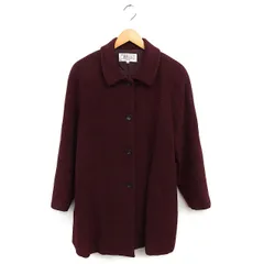 アデンダ レナウン Addenda ステンカラー コート  起毛 アンゴラ混 ウール混 ゆったり ミドル ボルドー /NT7