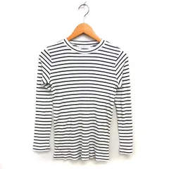 グリーンレーベルリラクシング ユナイテッドアローズ green label relaxing ニット カットソー リブ ボーダー ストレッチ クルーネック 長袖 オフホワイト /NT27