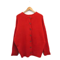 クラシカルエルフ classical elf ニット カーディガン 長袖 シンプル L オレンジ 橙色 /KT33