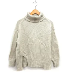 シップス SHIPS タートルネック ニット セーター ウール混 スリット ワイド リブ 長袖 S アイボリー /NT32