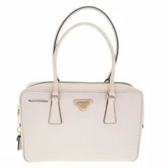 【中古】PRADA プラダ サフィアーノ レザー ハンドバッグ トートバッグ レディース メンズ バッグ ホワイト