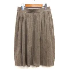 ザラ ZARA ニット KNIT プリーツ スカート ロング シンプル リブ M モカブラウン 茶 /HT24