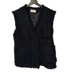 C441 HERITANOVUM（ヘリテノーム）ツイードベスト（ジレ） ブラック Fサイズ きれいめ