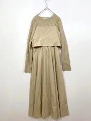 Jena espace merveilleux ジェナ エスパスメルヴェイユ GOZ1042309A0001 定価13200円 ビスチェ付ニットドッキング ワンピース sizeF/ベージュ ■■レディース