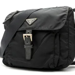 PRADA プラダ ショルダーバッグ クロスボディ ナイロン 三角ロゴ 白タグ フラップ 斜め掛け 定番 ブラック 黒 正規品