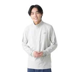 [ニューバランス] メンズ 長袖 ドライ スペースダイクォータージップ (MT41915) AG(アスレチックグレー) [AG(アスレチックグレー)] [XL]