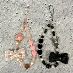 サンリオ マイメロディ クロミ ビーズストラップ 2点セット