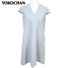 近年 YOKOCHAN 薄手ウール 背面パール Vネックノースリーブドレス