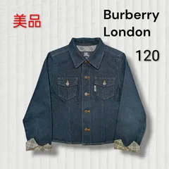美品 BURBERRY デニム ノバチェック バーバリー ロンドン 120 ブルゾン 子供服 コート アウター
