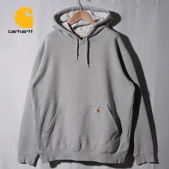 カーハート Carhartt パーカー L 相当 表記 M グレー ロゴ刺繍 ストリート オーバーサイズ ビッグシルエット ORIGINAL FIT オリジナルフィット ワーク テック 裏起毛 フーディー アメカジ 古着 J120