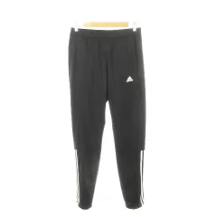 アディダス adidas ジャージ ロングパンツ ロゴ スリーストライプス 裾ドロスト スポーツ O XL 黒 ブラック /AH18 ■GY99
