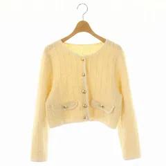 グレースコンチネンタル GRACE CONTINENTAL 24SS ツイードショートニットカーディガン 38 M アイボリー /KO ■OS