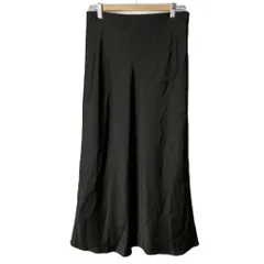 ザラ ZARA サテンロングスカート Aラインスカート ウエストゴム 無地 M 黒 ブラック ■FY レディース