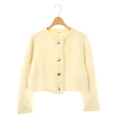 スナイデル SNIDEL 23AW ファーライクニットジャケット ノーカラージャケット F ホワイト /DF ■OS