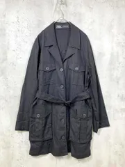 ZARA ザラ 4745/022/800 リネンブレンド ベルト ジャケット sizeM/黒 ■■レディース