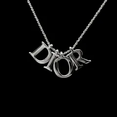 良品 Christian Dior クリスチャンディオール ロゴ ネックレス チェーン シルバー アクセサリー ジュエリー
