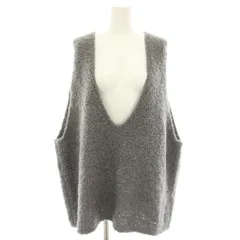 ミズイロインド mizuiro ind へアリーヤーンワイドベスト ニットベスト プルオーバー Vネック グレー 3-220061 /YT