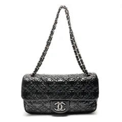 CHANEL シャネル ショルダーバッグ 12番台 2008-2009 パテントレザー チェーンショルダー ココマーク カメリア【中古】