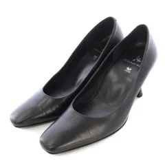 サクセスウォーク success walk パンプス スクエアトゥ ローヒール フェイクレザー ワンカラー 23cm 黒 ブラック /BB