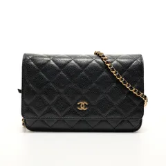 CHANEL シャネル ショルダーバッグ チェーン ウォレット カーフレザー ココマーク マトラッセ 22番台 2016-2017【中古】