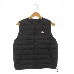 ダントン DANTON ベスト インナーダウン ナイロン クルーネック ロゴ ワンポイント S 黒 ブラック DT-A0002 /AH22 ■GY18