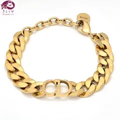 DIOR ディオール ダンスーズ エトワール ブレスレット 全長21.7㎝ ゴールドトーンメタル CDシグネチャー 喜平チェーン 箱 保存袋 冊子