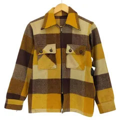ユーズドフルギ USED古着 推定50s-60s CONMARジッパー チェックウールシャツジャケット メンズ 表記無 