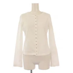 アニエスベー agnes b. ADAM ET ROPE カーディガン 長袖 クルーネック ストレッチ 薄手 M 白 ホワイト /BB