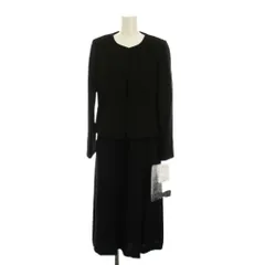 アッドルージュ Add Rouge ブラックフォーマル スーツ セットアップ ノーカラージャケット ワンピース ロング 11 黒 /YM ■MA