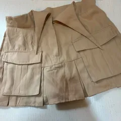 シーイン　SHEIN　ワークデザイン プリーツミニスカパン　カーキベージュ